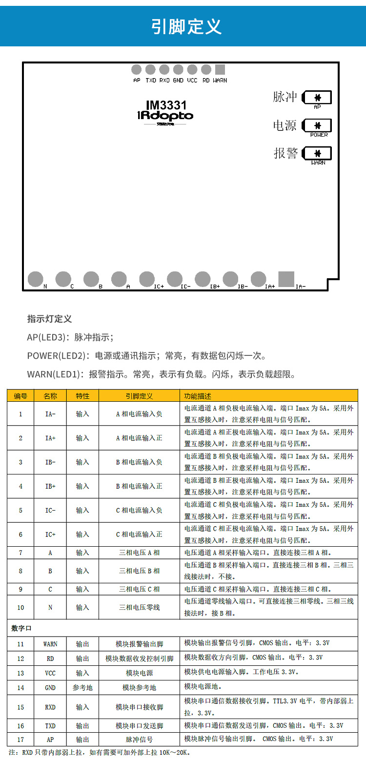 IM3331三相多功能电测计量模块